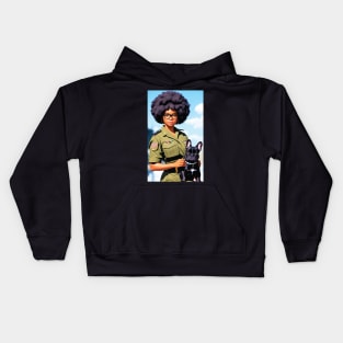 Military Girl with French Bully Kids Hoodie